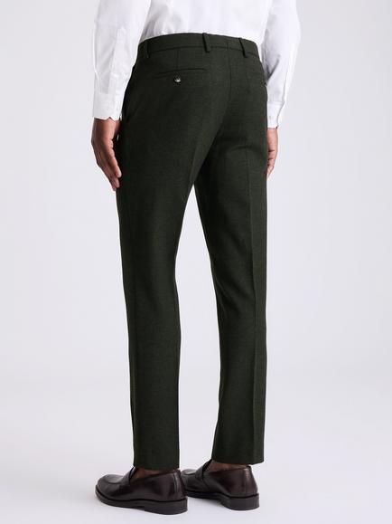 Moss Slim Fit Wool Blend Donegal Tweed Suit Trousers - view 2, Khaki