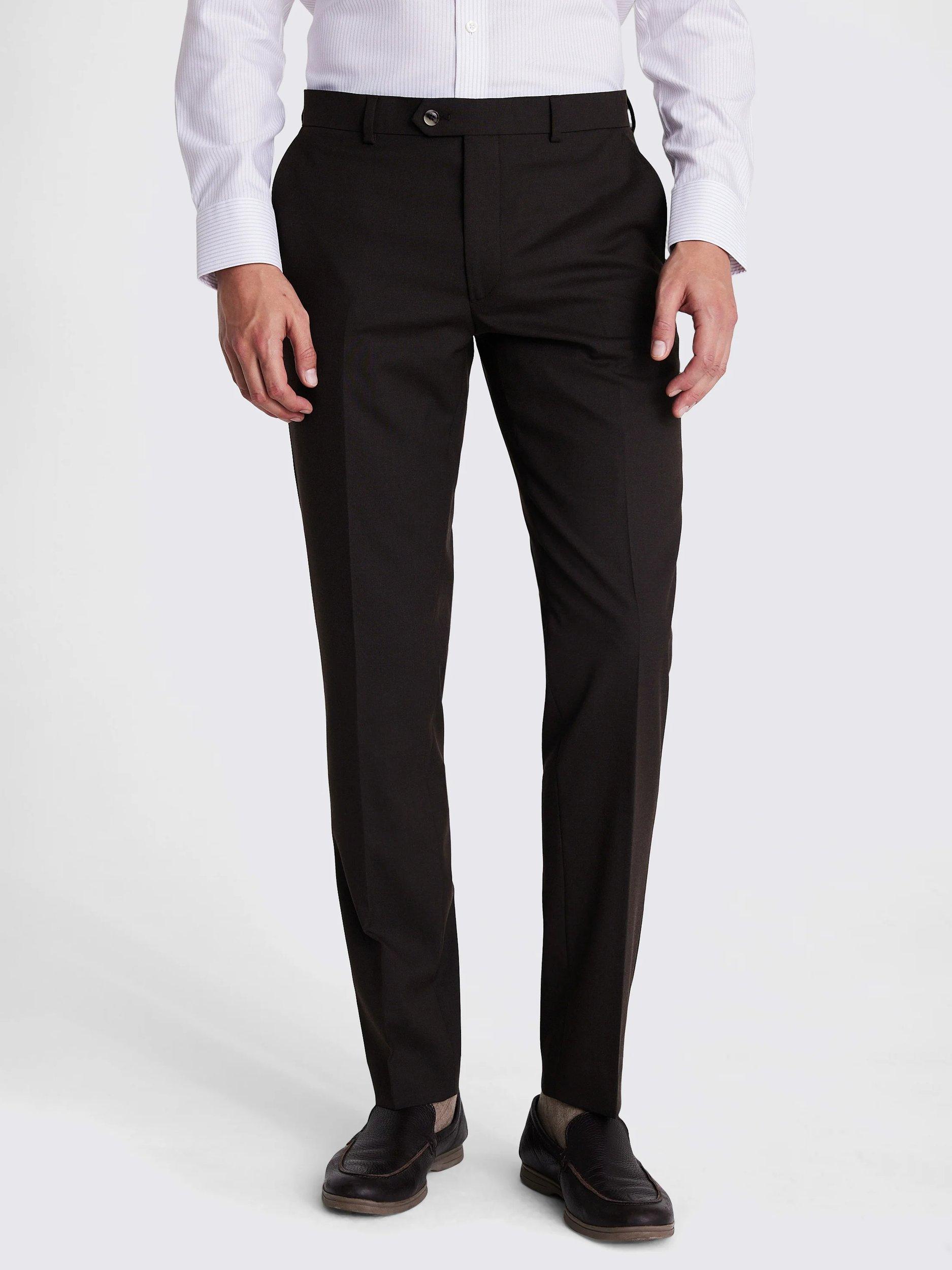 Product image 1 of 3, which shows Moss Slim Fit Stretch Blend Suit Trousers, Brown, 30S