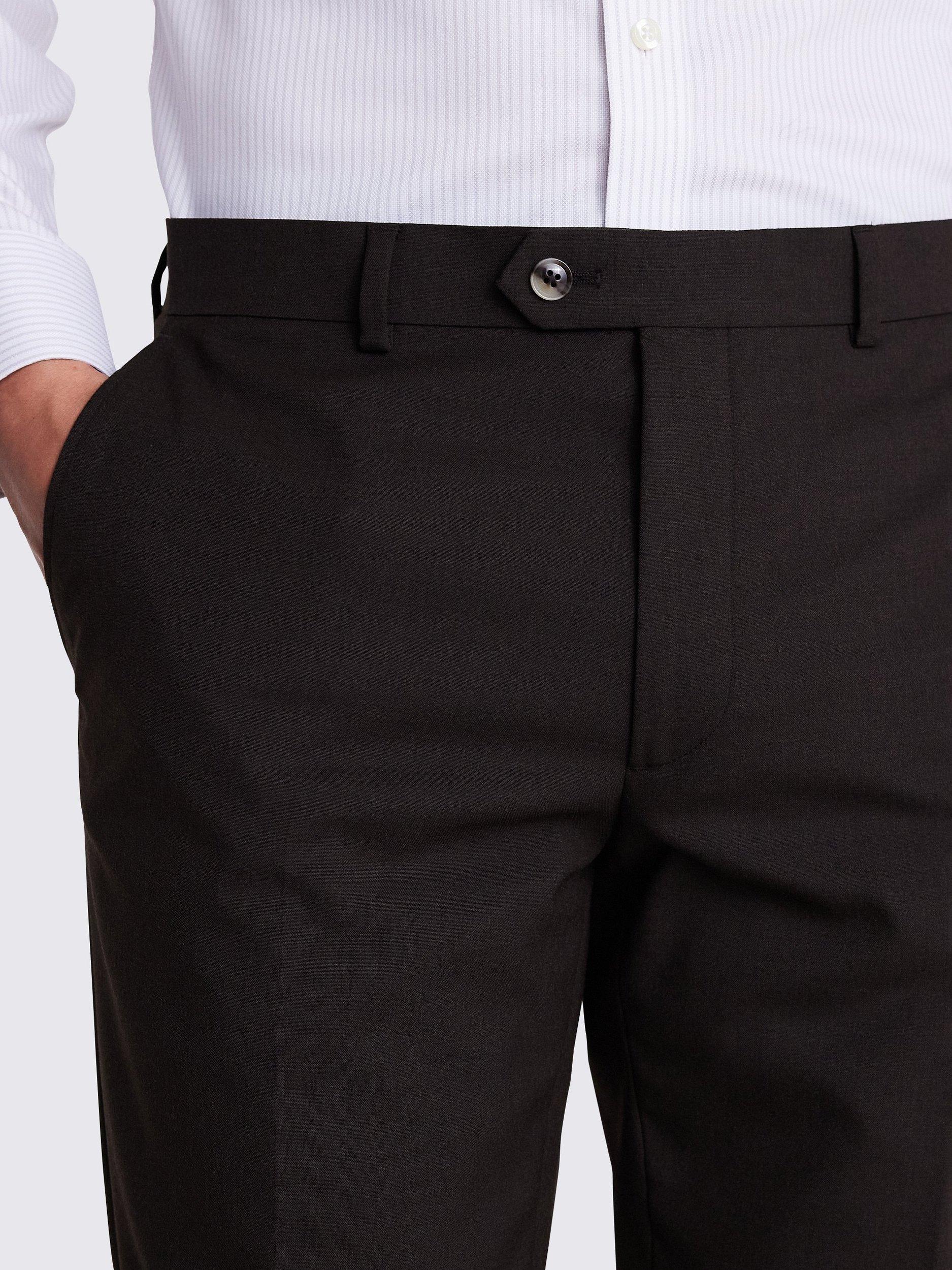 Product image 3 of 3, which shows Moss Slim Fit Stretch Blend Suit Trousers, Brown, 30S