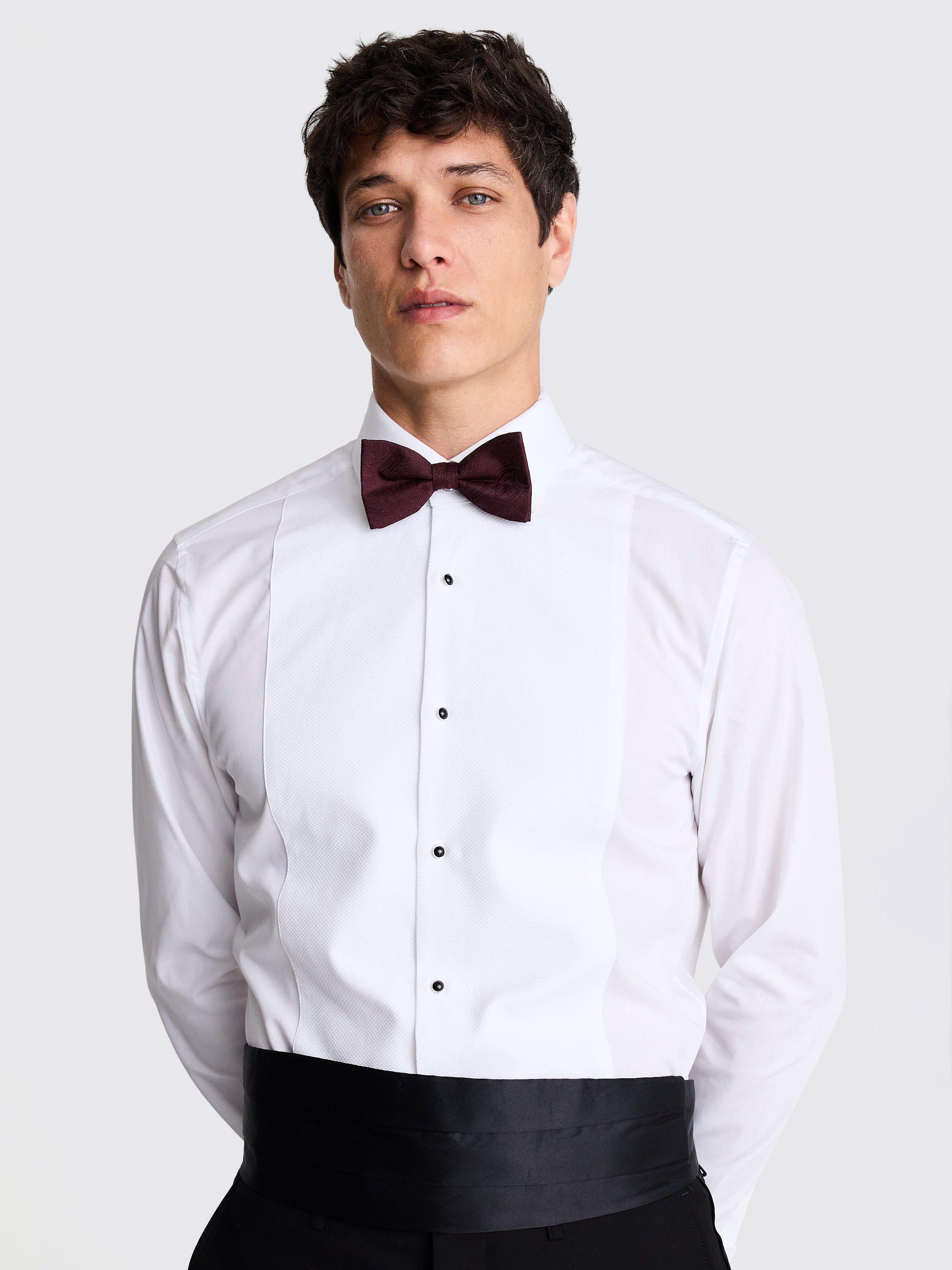 Product image 2 of 2, which shows Moss Silk Paisley Pattern Bow Tie, Red, One Size