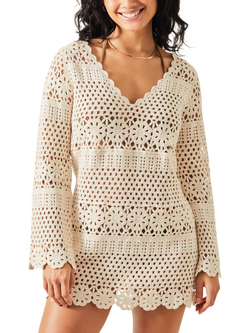 Accessorize Daisy Crochet Cover Up, Natural, Natural