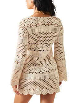 Accessorize Daisy Crochet Cover Up, Natural - view 2, Natural