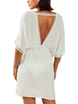 Accessorize Floral Embroidered Kaftan, White - view 2, White