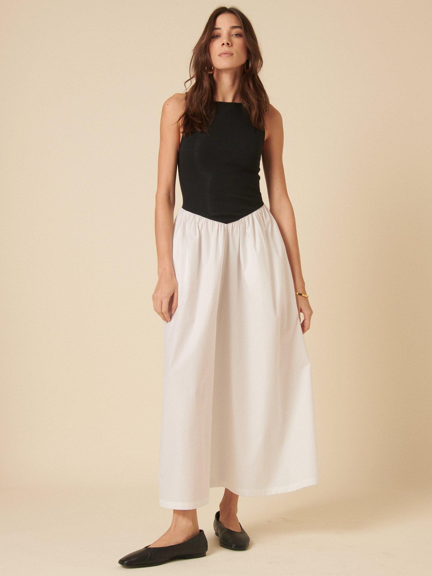 Product image 2 of 4, which shows Nobody's Child Verity Drop Waist Organic Cotton Rich Dress, Black/White, 6