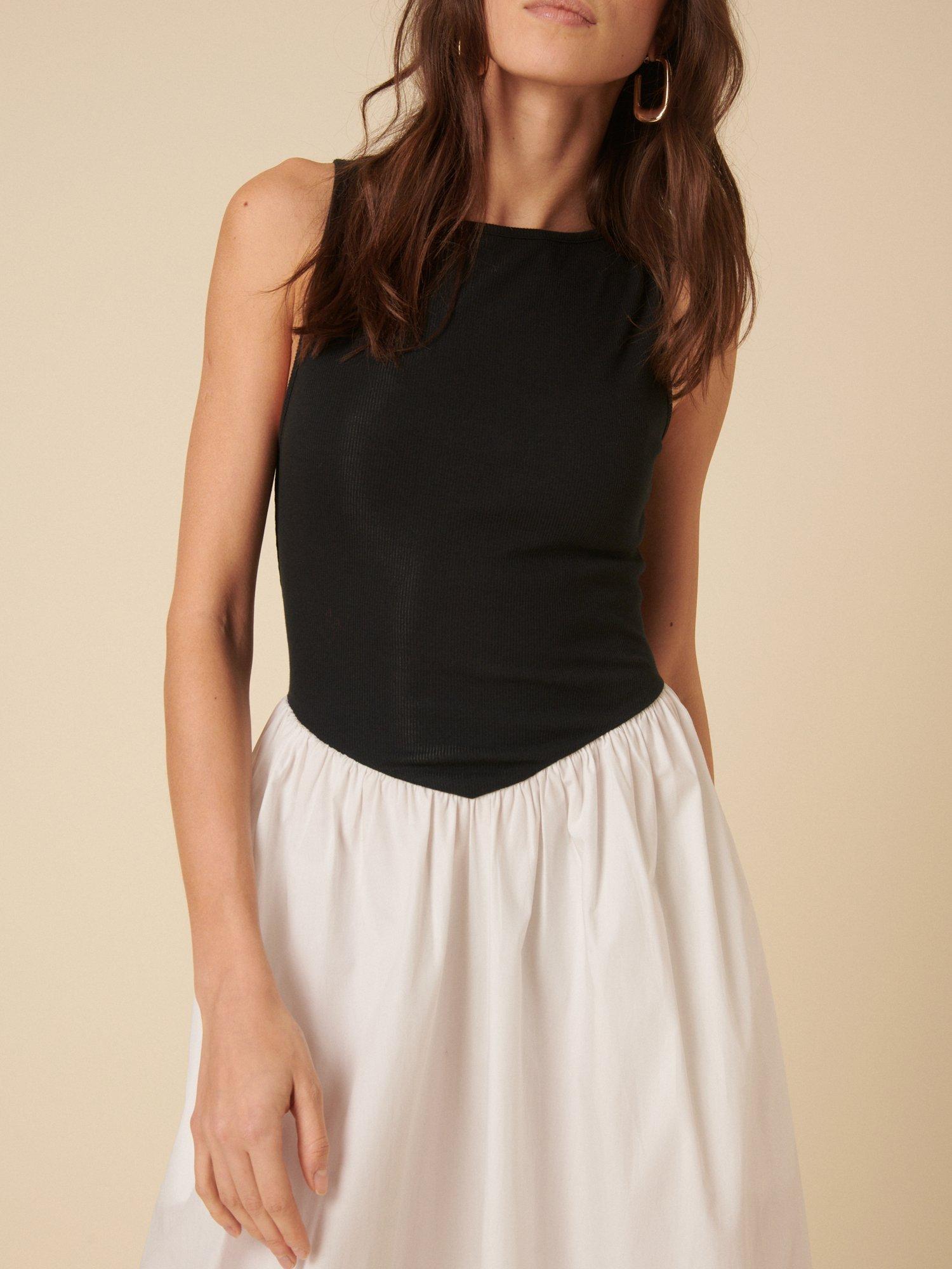 Product image 3 of 4, which shows Nobody's Child Verity Drop Waist Organic Cotton Rich Dress, Black/White, 6