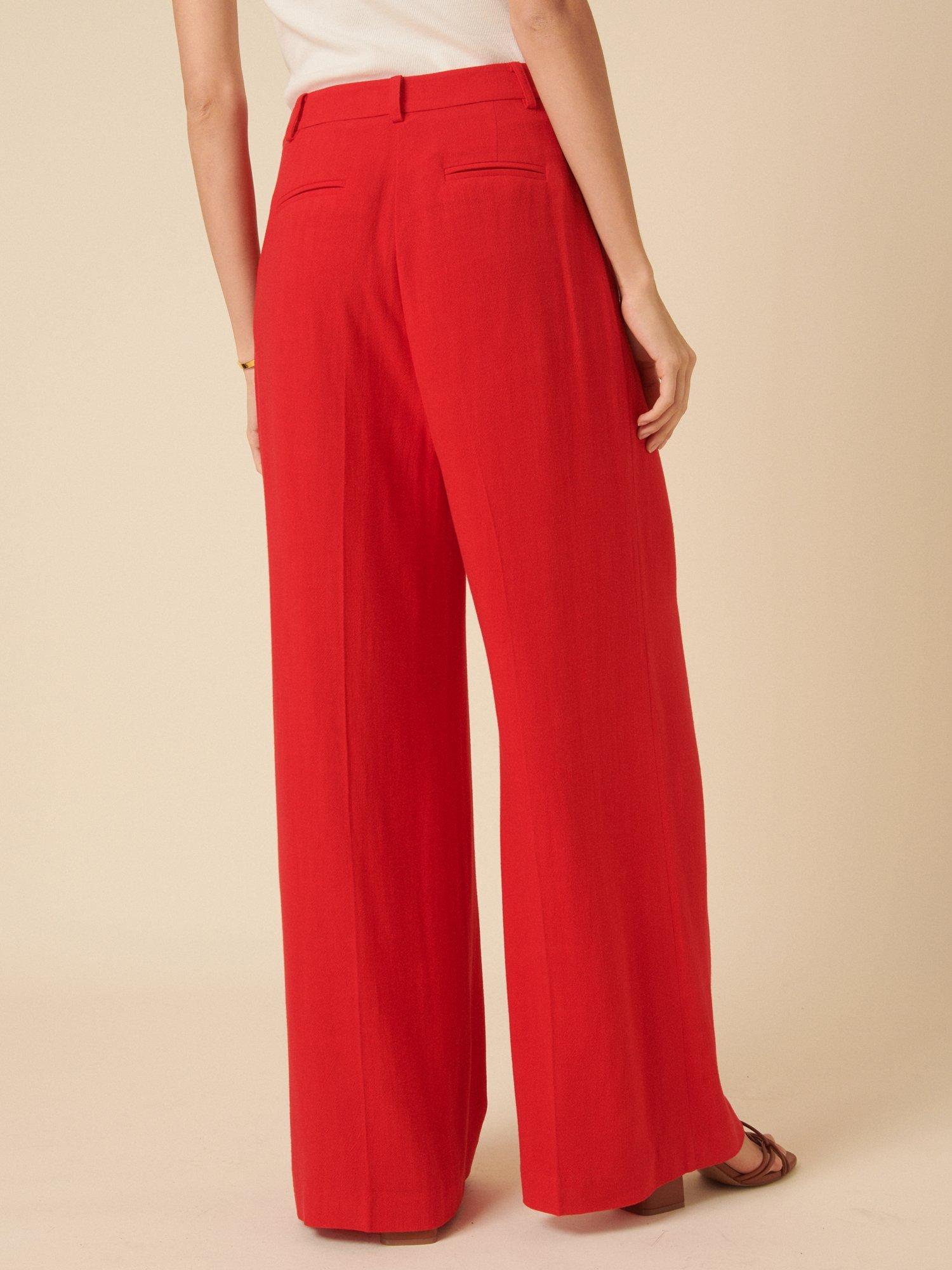 Product image 4 of 4, which shows Nobody's Child Palazzo Wide Leg Trousers, Red, 6