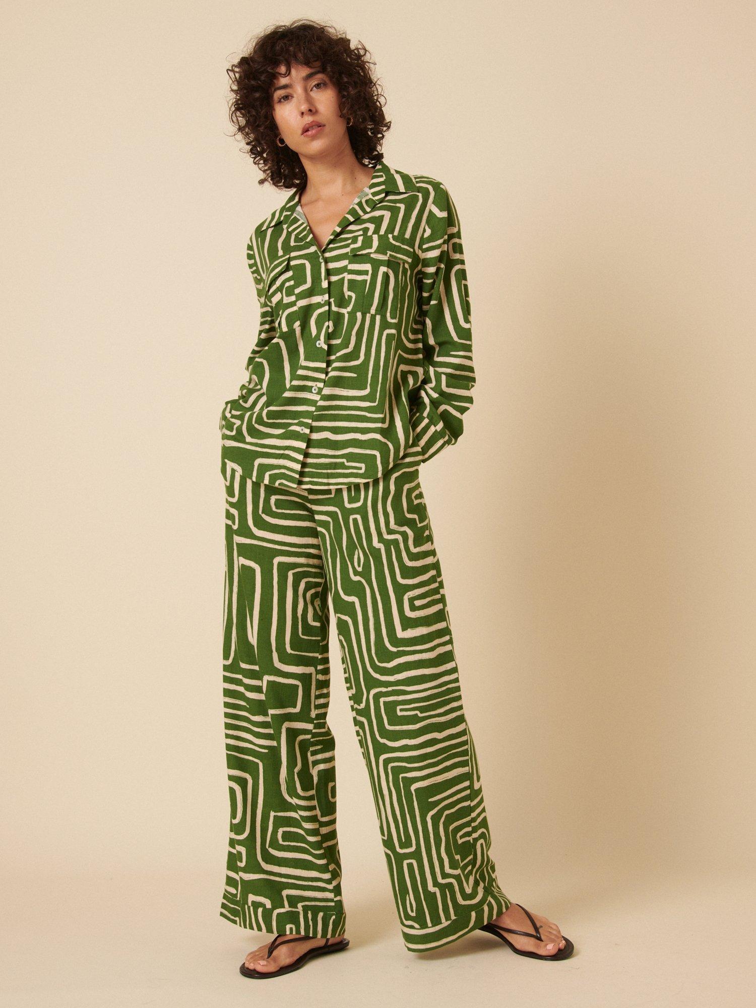 Product image 2 of 5, which shows Nobody's Child Franklin Abstract Utility Shirt, Green/Natural, 6