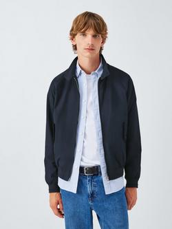 John Lewis Cotton Blend Harrington Jacket, Navy
