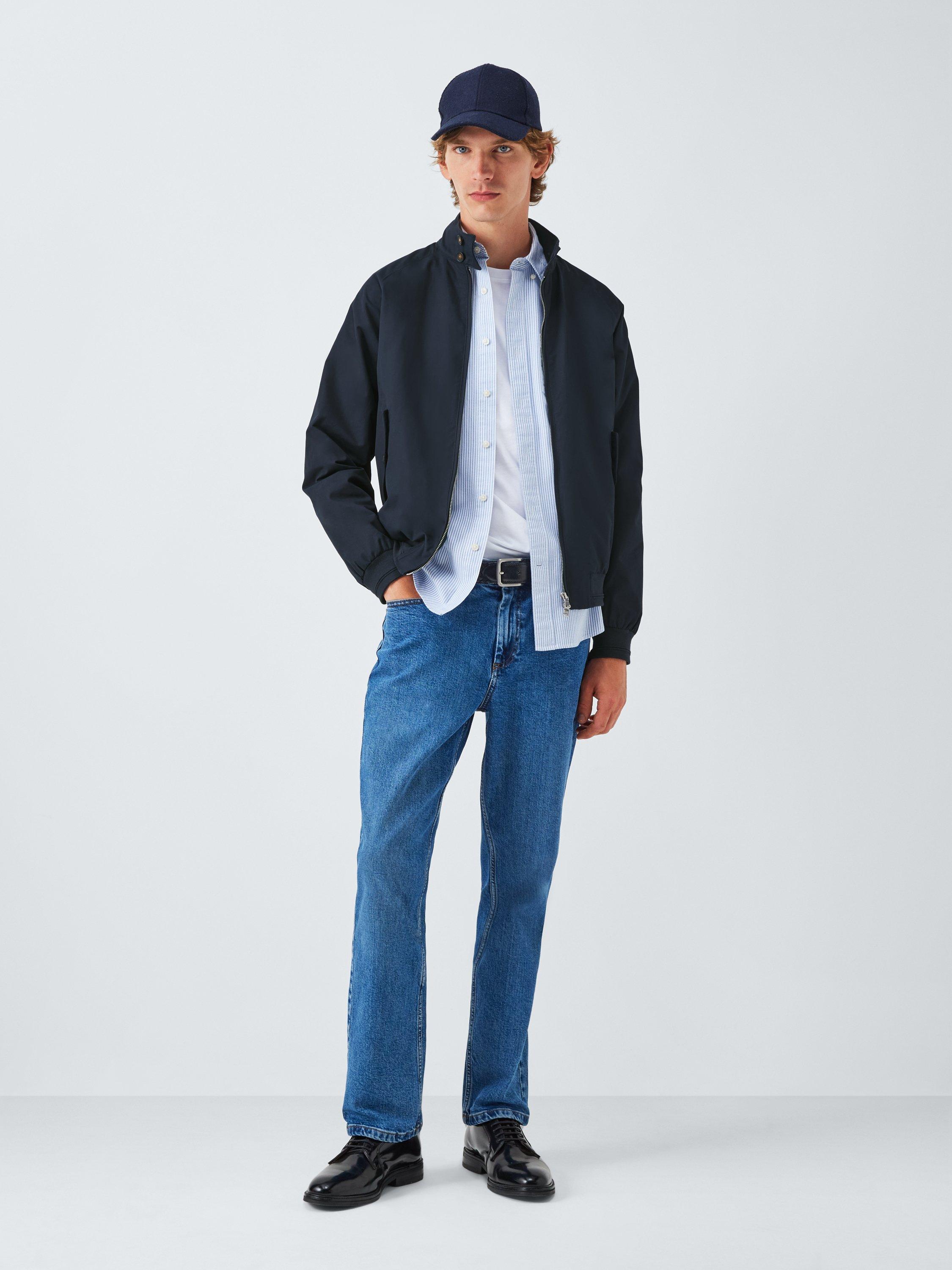 Product image 3 of 6, which shows John Lewis Cotton Blend Harrington Jacket, Navy, S