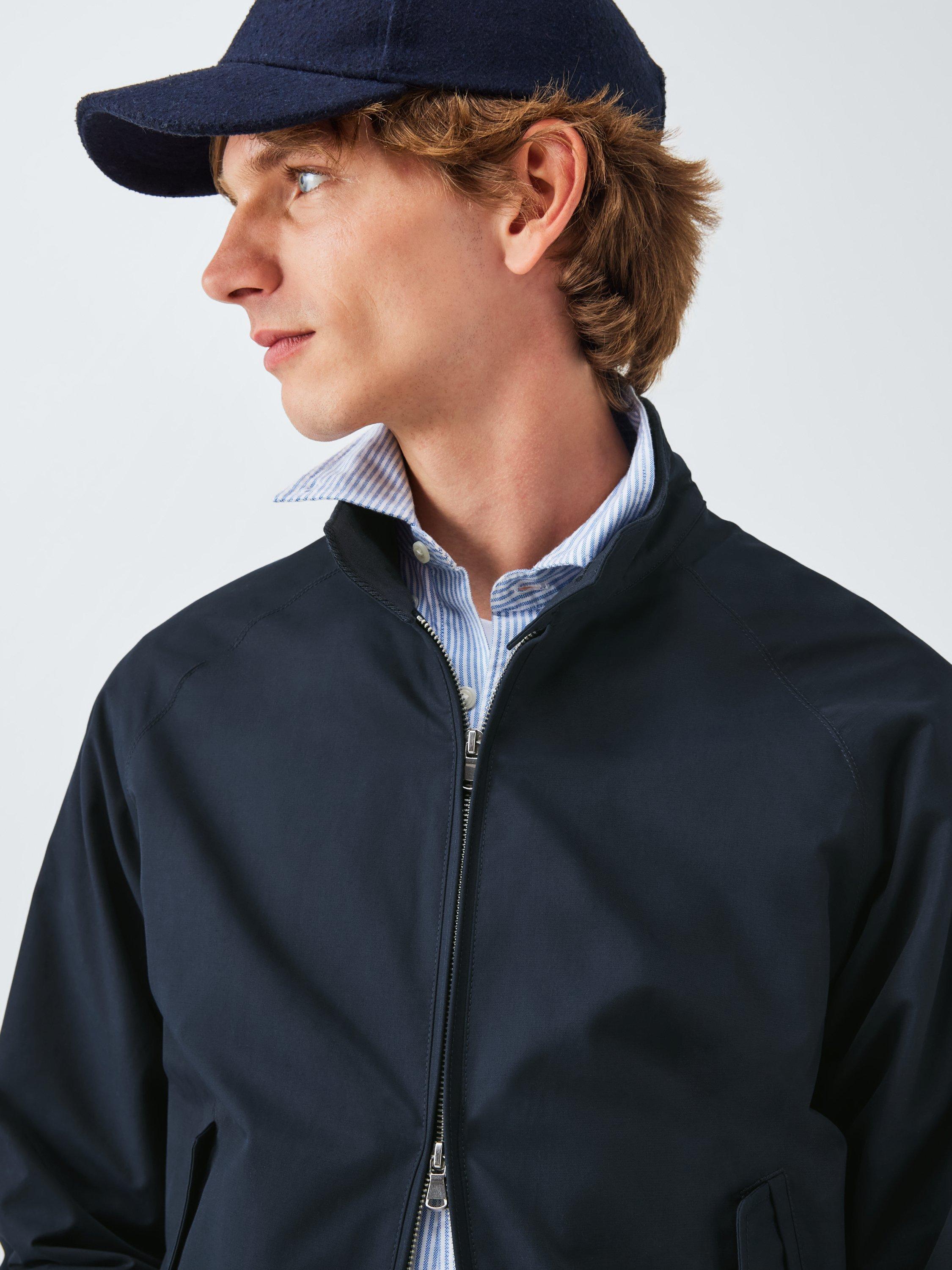 Product image 5 of 6, which shows John Lewis Cotton Blend Harrington Jacket, Navy, S