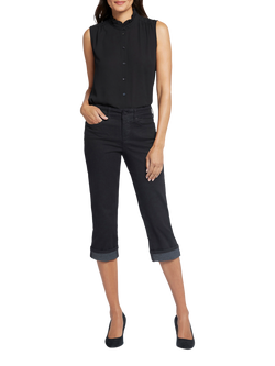 NYDJ Marilyn Straight Crop Jeans, Black