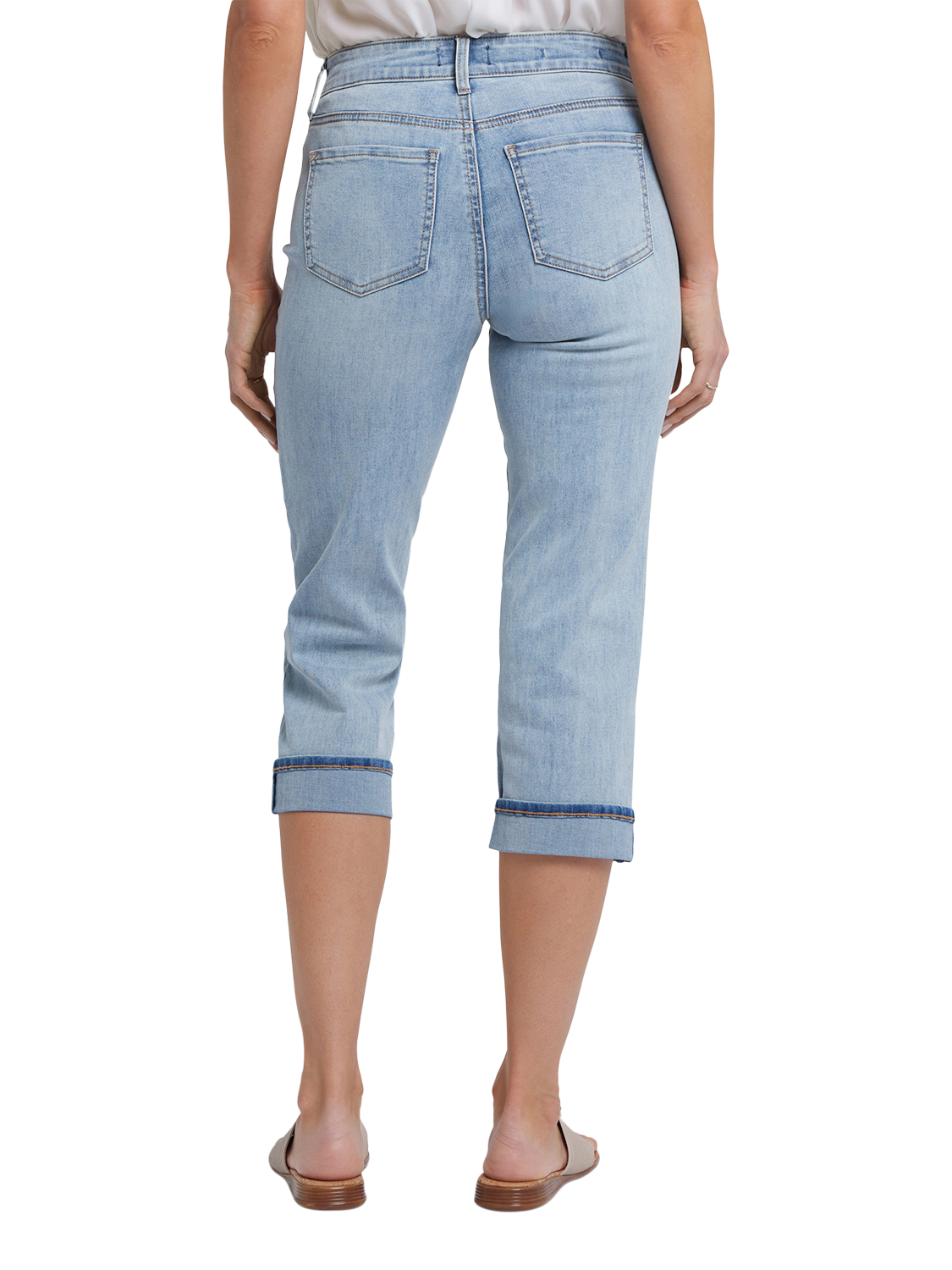 Product image 2 of 6, which shows NYDJ Marilyn Straight Crop Jeans, Santiago Sea, 4