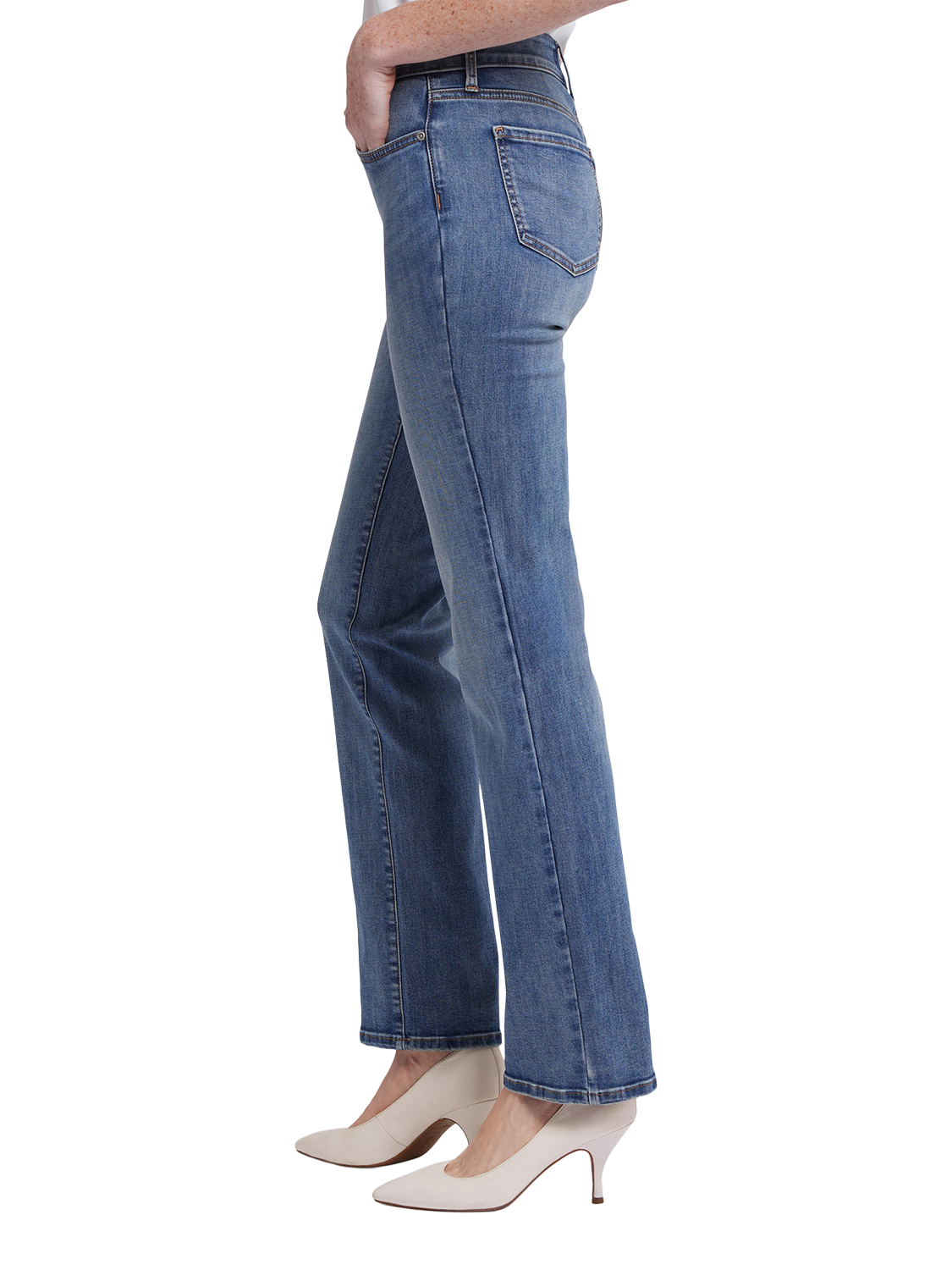 Product image 3 of 6, which shows NYDJ Marilyn Straight Leg Jeans, Majorca Bay, 4