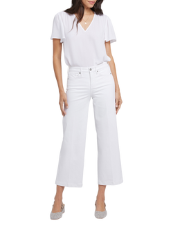 NYDJ Teresa Wide Leg Ankle Jeans, Optic White