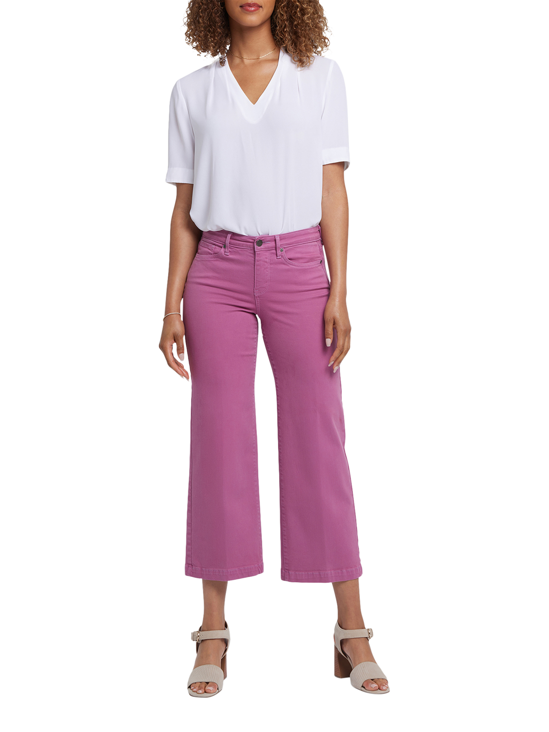 Product image 1 of 6, which shows NYDJ Teresa Wide Leg Ankle Jeans, Red Violet, 4