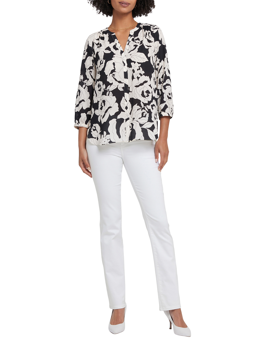 Product image 5 of 6, which shows NYDJ Pintuck Blouse, La Solana, XS