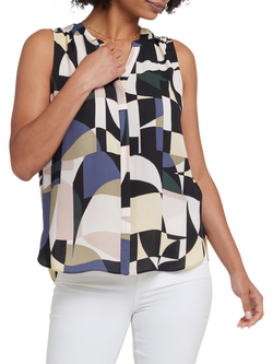 NYDJ Sleeveless Pintuck Blouse, Multi