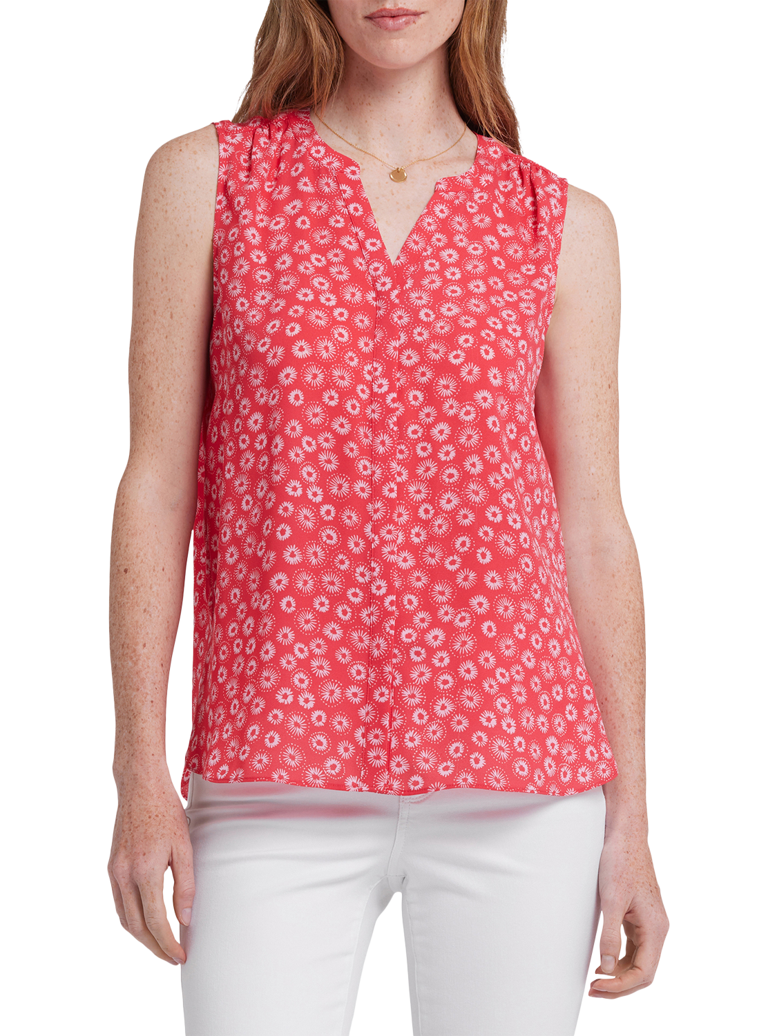 Product image 4 of 6, which shows NYDJ Sleeveless Pintuck Blouse, Teresita, XS