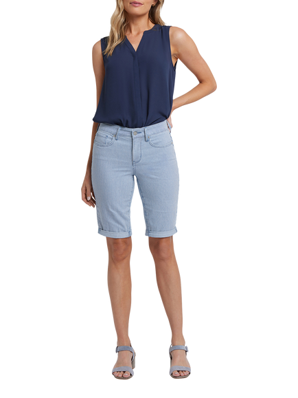 NYDJ Briella Denim Shorts, Blue/White