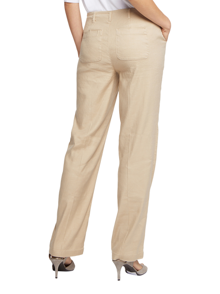 NYDJ Marilyn Straight Linen Blend Trousers - view 2, Feather