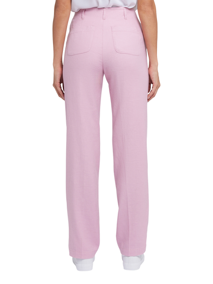 NYDJ Marilyn Straight Linen Blend Trousers - view 2, Pink Nectar