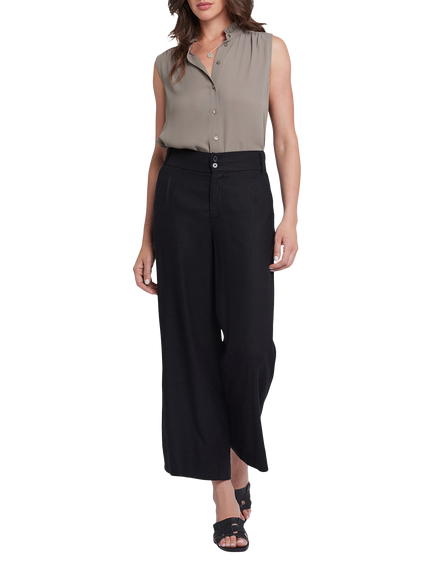 NYDJ Waverly Linen Blend Trousers, Black