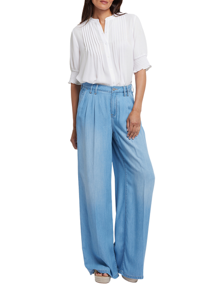 NYDJ Whitney Pleated Trousers, Canary Beach, Canary Beach