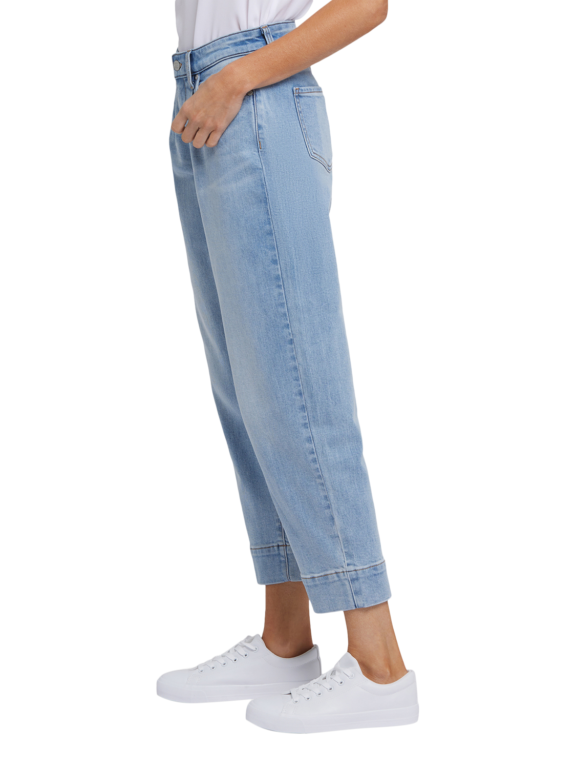 Product image 3 of 6, which shows NYDJ High RIse Balloon Ankle Jeans, Santiago Sea, 4