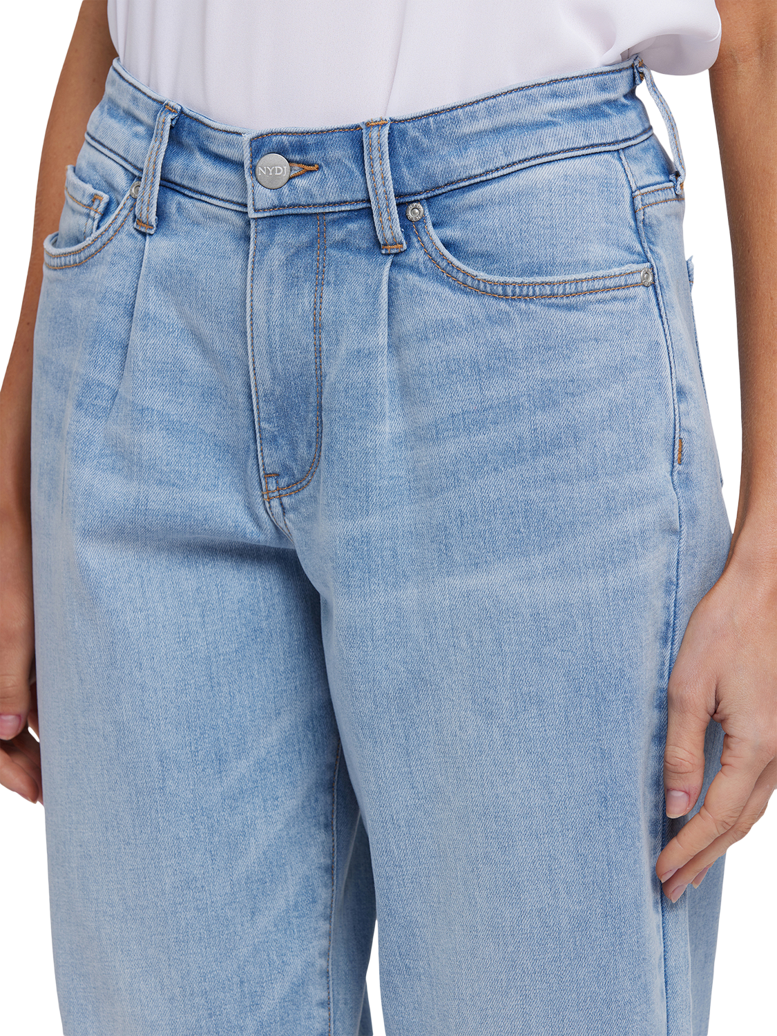 Product image 6 of 6, which shows NYDJ High RIse Balloon Ankle Jeans, Santiago Sea, 4