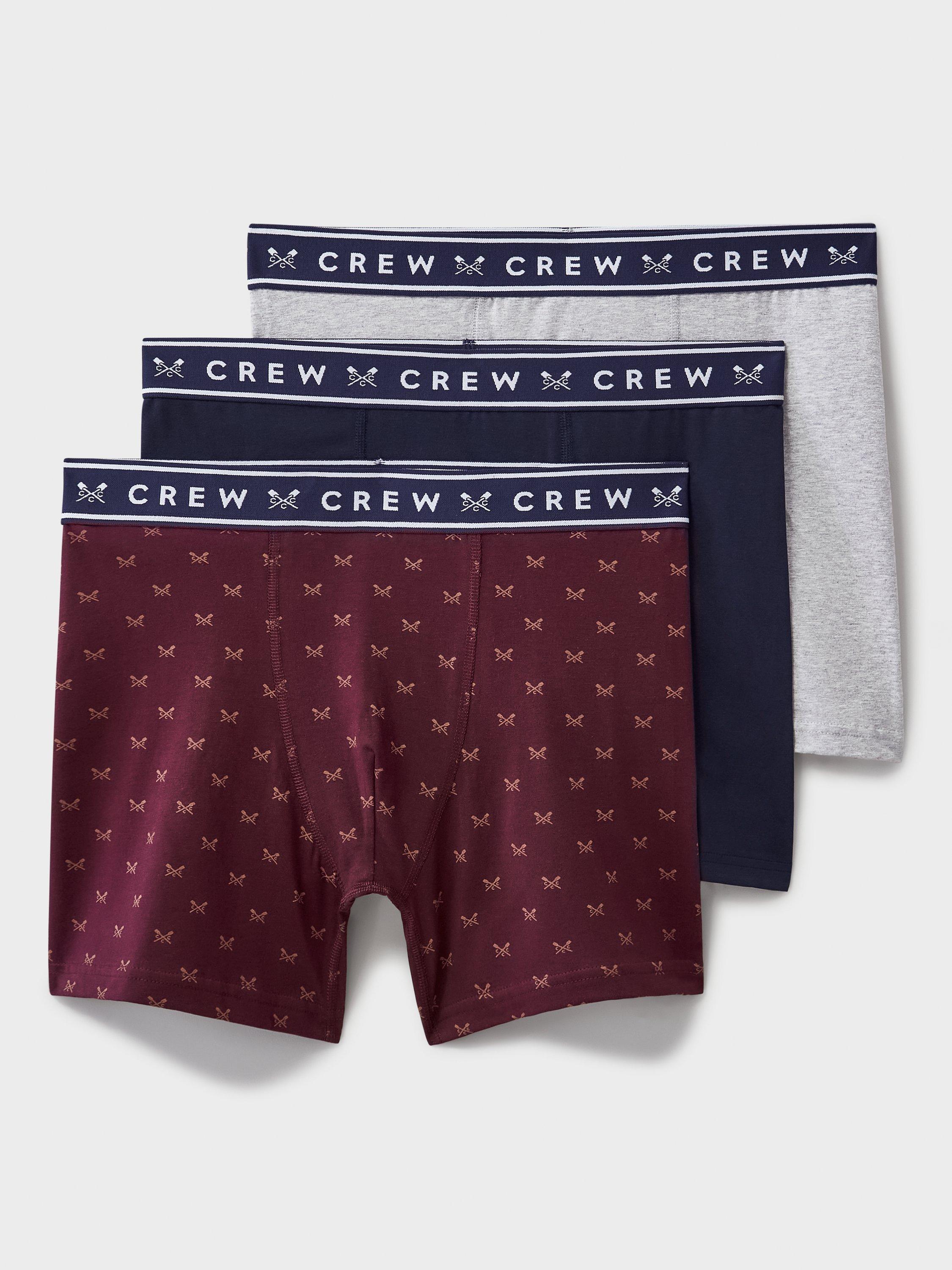Crew Clothing Cotton Jersey Boxers, Pack of 3, Multi