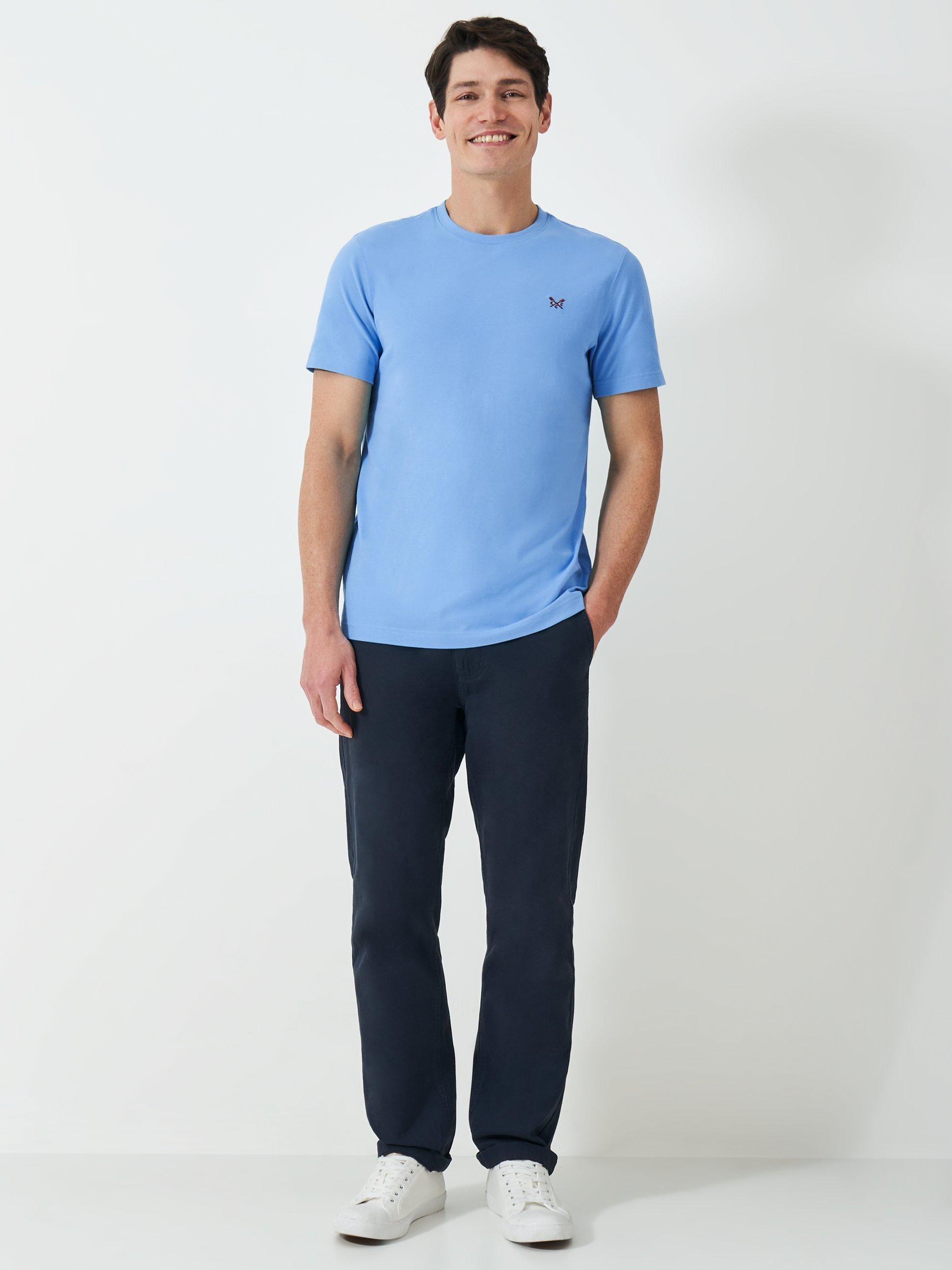 Product image 3 of 5, which shows Crew Clothing Classic Cotton T-Shirt, Aqua Blue, XS