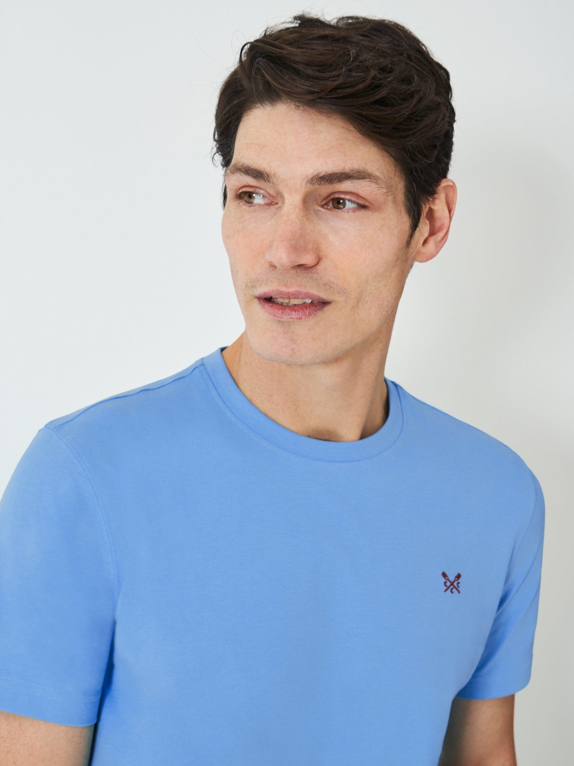 Product image 4 of 5, which shows Crew Clothing Classic Cotton T-Shirt, Aqua Blue, XS