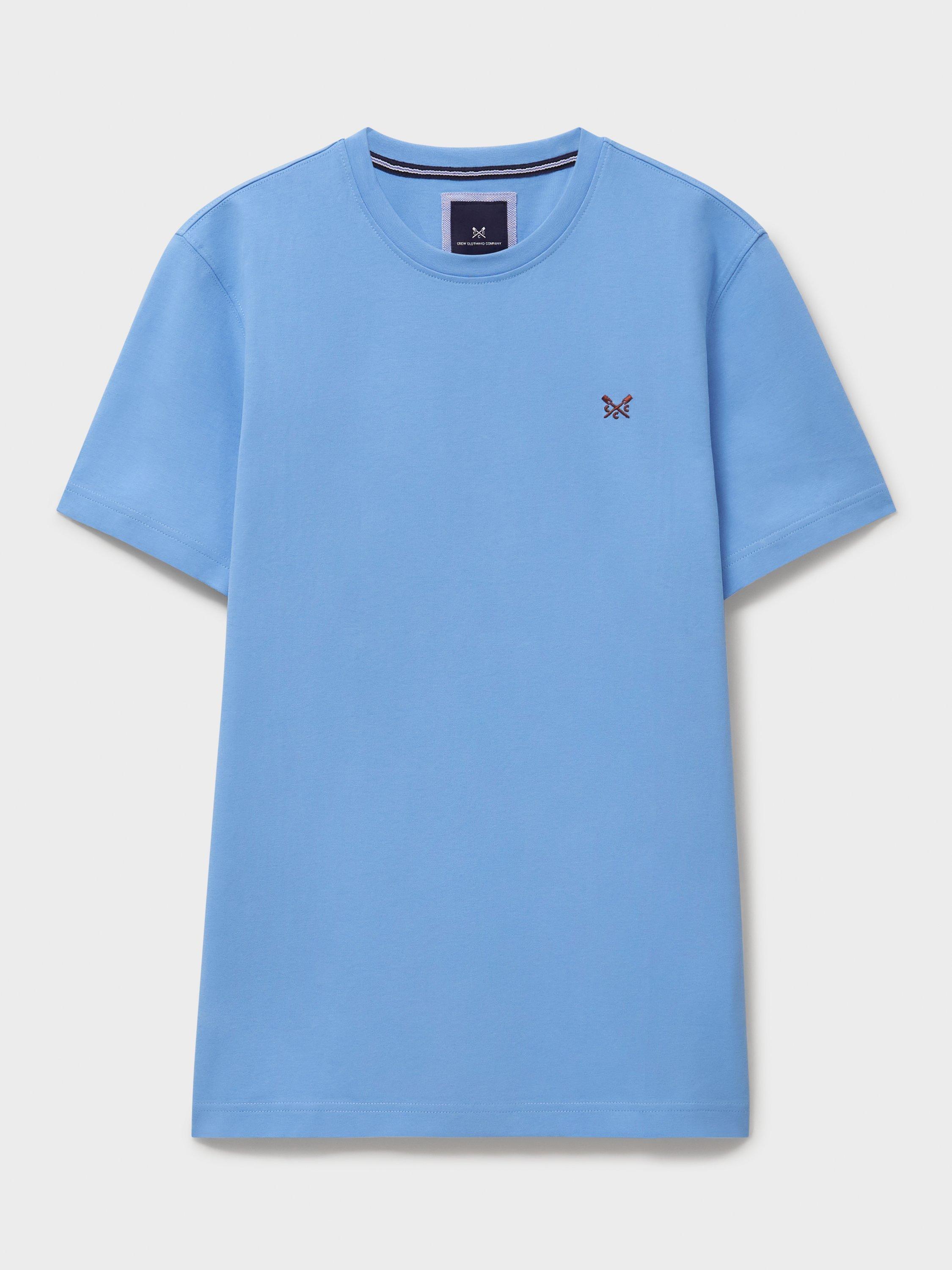 Product image 5 of 5, which shows Crew Clothing Classic Cotton T-Shirt, Aqua Blue, XS