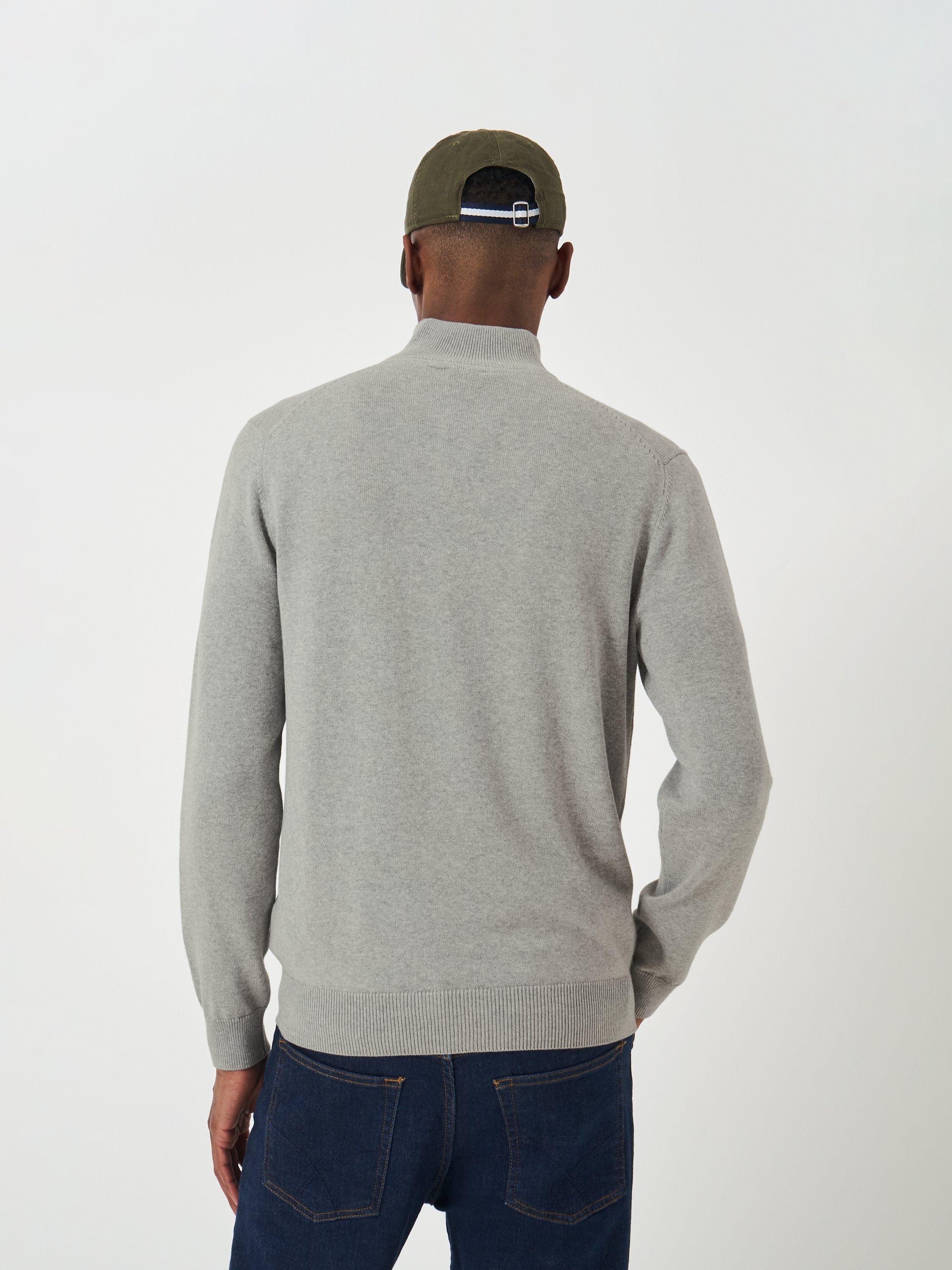 Product image 2 of 5, which shows Crew Cothing Organic Cotton Heritage Half Zip Jumper, Marl Grey, 4XL