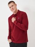 Crew Clothing Cotton Long Sleeve Polo Shirt, Dark Grey