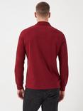 Crew Clothing Cotton Long Sleeve Polo Shirt, Dark Grey