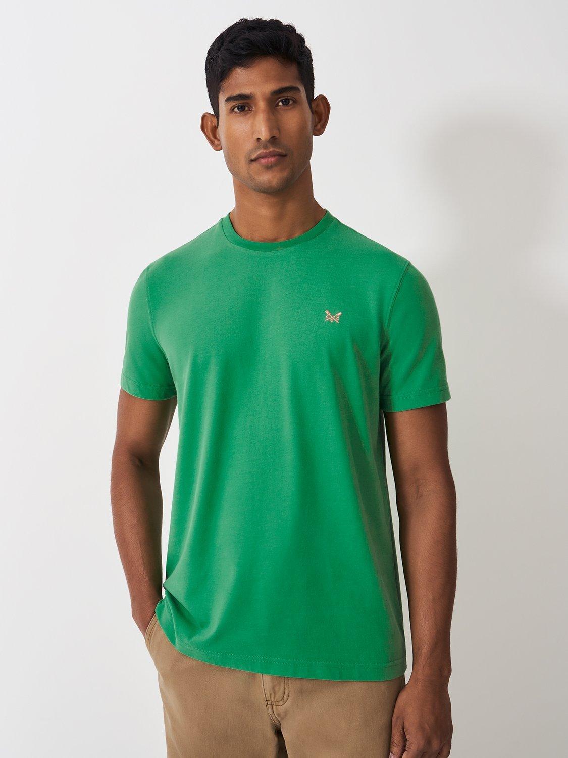 Product image 2 of 5, which shows Crew Clothing Classic Cotton T-Shirt, Bottle Green, XS