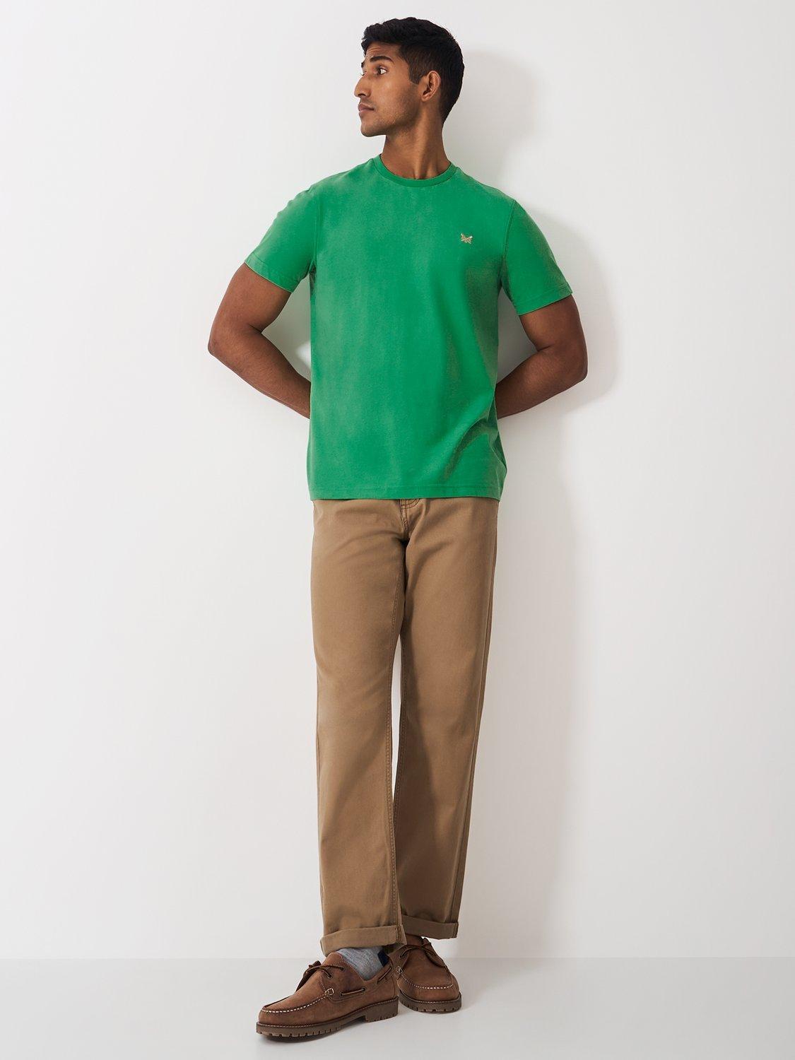 Product image 3 of 5, which shows Crew Clothing Classic Cotton T-Shirt, Bottle Green, XS
