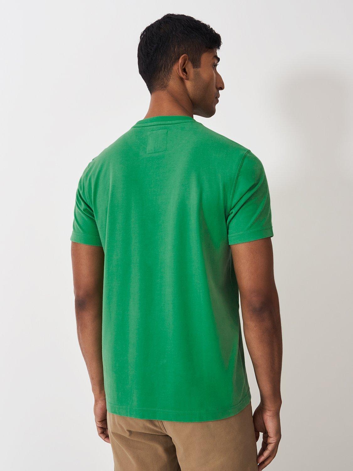 Product image 4 of 5, which shows Crew Clothing Classic Cotton T-Shirt, Bottle Green, XS