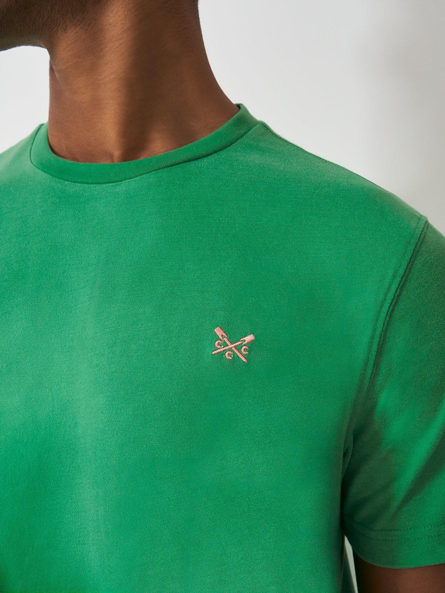 Product image 5 of 5, which shows Crew Clothing Classic Cotton T-Shirt, Bottle Green, XS