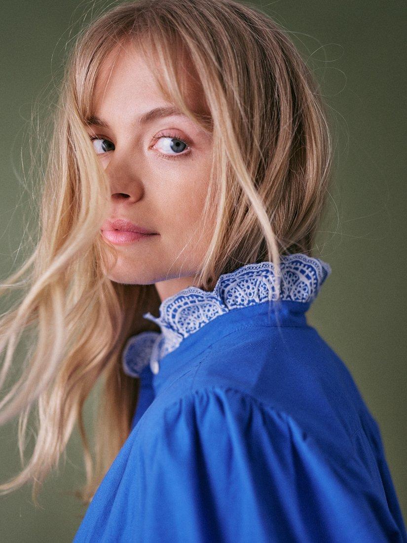 Product image 6 of 6, which shows Cape Cove Jewel Carla Blouse, Electric Blue, L