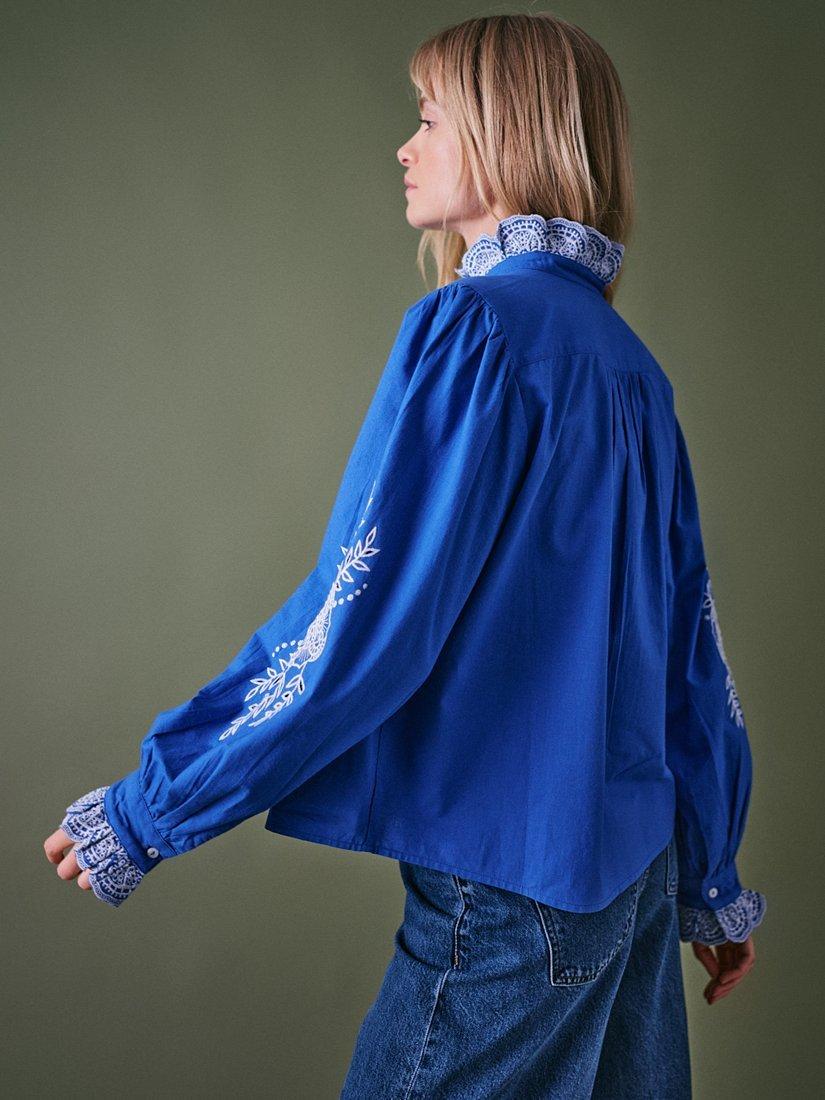 Product image 3 of 6, which shows Cape Cove Jewel Carla Blouse, Electric Blue, L