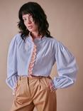 Cape Cove Jewel Trim Blouse, Skyway Blue