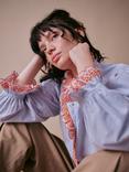 Cape Cove Jewel Trim Blouse, Skyway Blue
