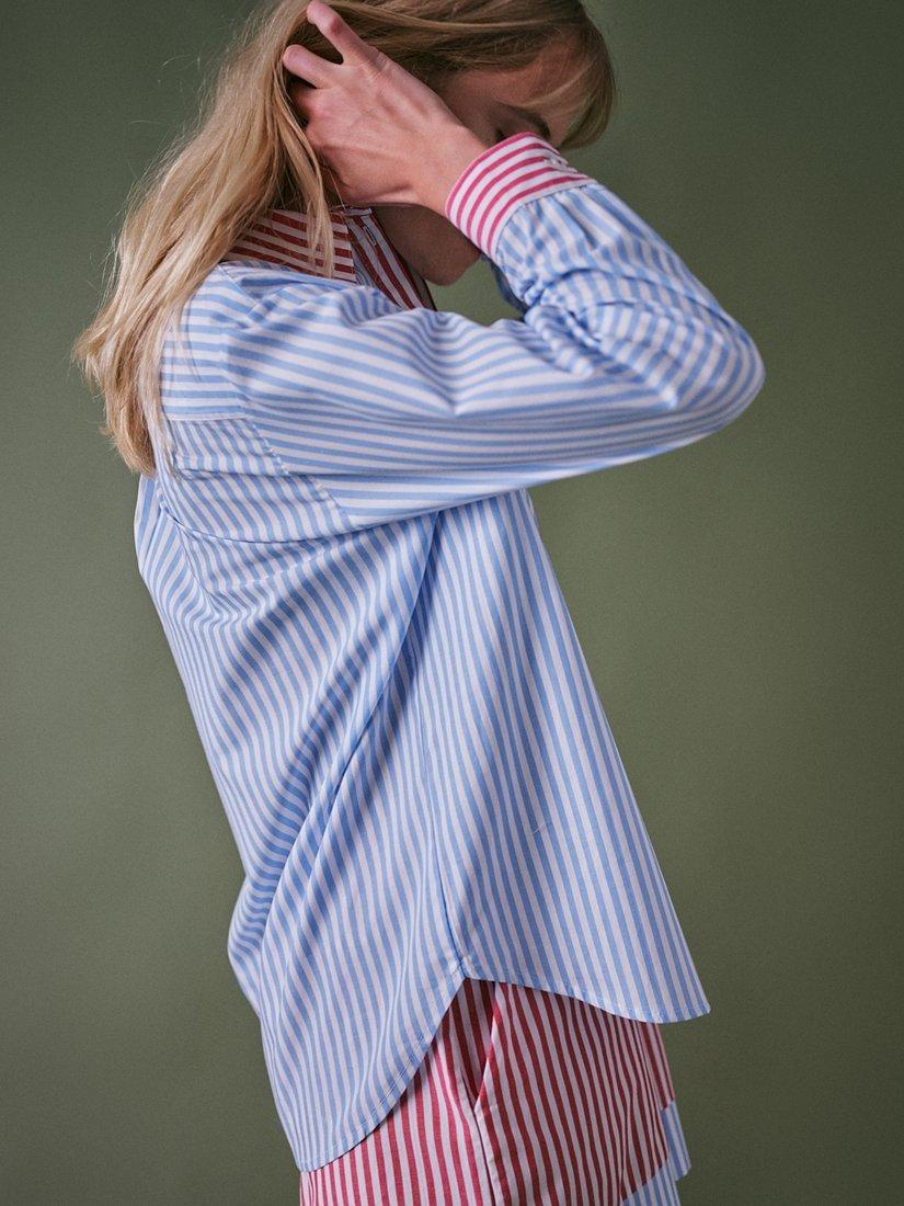 Product image 4 of 6, which shows Cape Cove Moon Star Stripe Shirt, Red/Blue, M