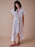 Cape Cove Coves Embroidered Cheesecloth Dress, Egrey Ivory
