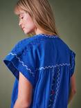Cape Cove Embroidered Cheesecloth Top, Electric Blue