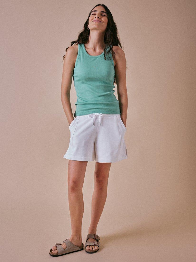 Product image 1 of 4, which shows Cape Cove Drawstring Tie Waist Boxy Shorts, Cream, S
