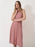 Crew Clothing Emma Sleeveless Geometric Midi Shirt Dress, Multi/Red