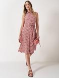 Crew Clothing Emma Sleeveless Geometric Midi Shirt Dress, Multi/Red